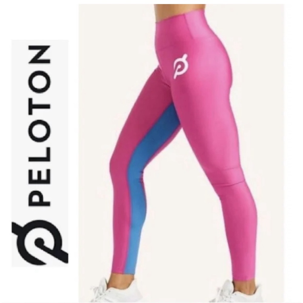 NWT Peloton Women’s Show Up Rib Magenta Pink & Purple Full Length Leggings Small